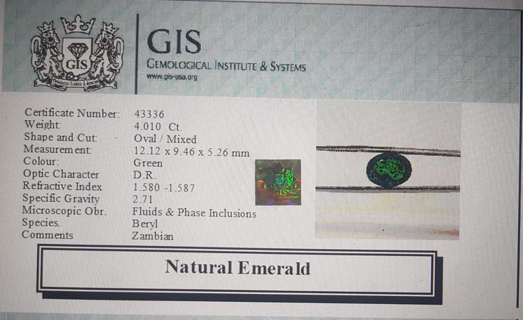 Emerald 4.01 Ct. 5 EMR12407 4 Emerald 4.01 Ct.