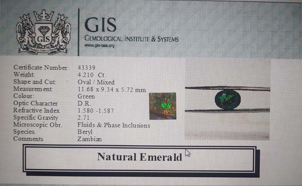 Emerald 4.21 Ct. 5 EMR12410 4 Emerald 4.21 Ct.