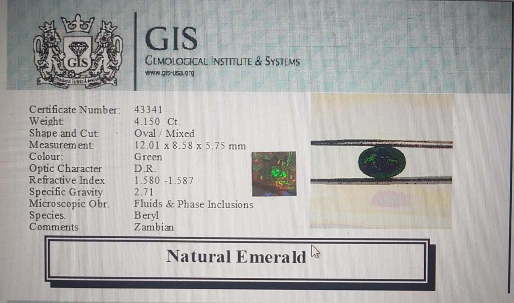 Emerald 4.15 Ct. 5 EMR12412 4 Emerald 4.15 Ct.