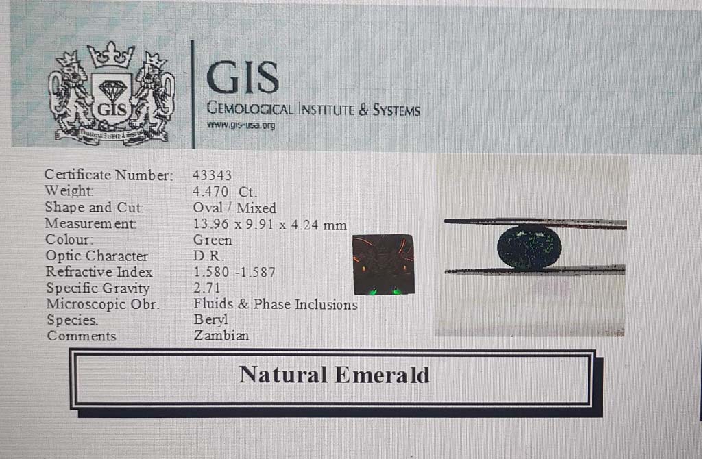 Emerald 4.47 Ct. 5 EMR12414 4 Emerald 4.47 Ct.