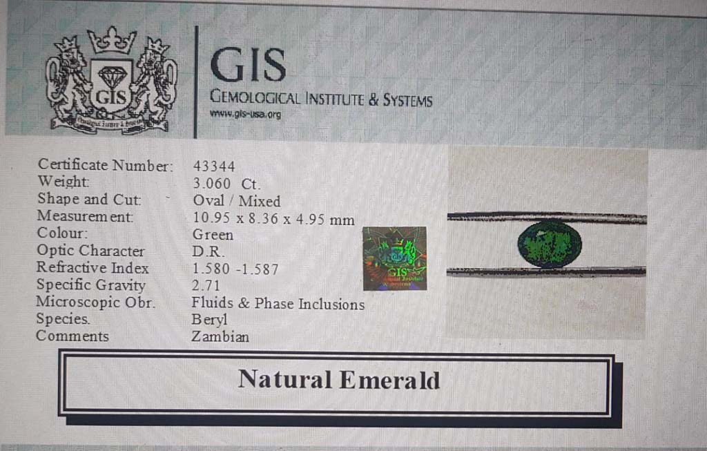 Emerald 3.06 Ct. 5 EMR12415 4 Emerald 3.06 Ct.