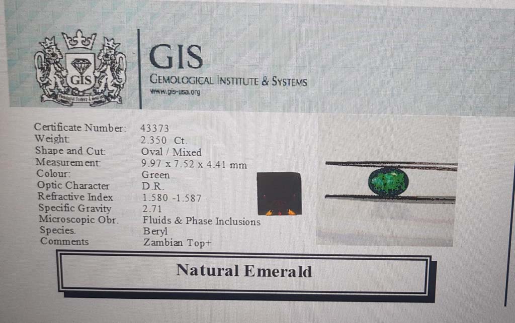 Emerald 2.35 Ct. 5 EMR12444 4 Emerald 2.35 Ct.