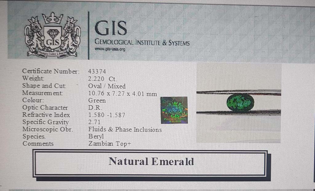 Emerald 2.22 Ct. 5 EMR12445 4 Emerald 2.22 Ct.