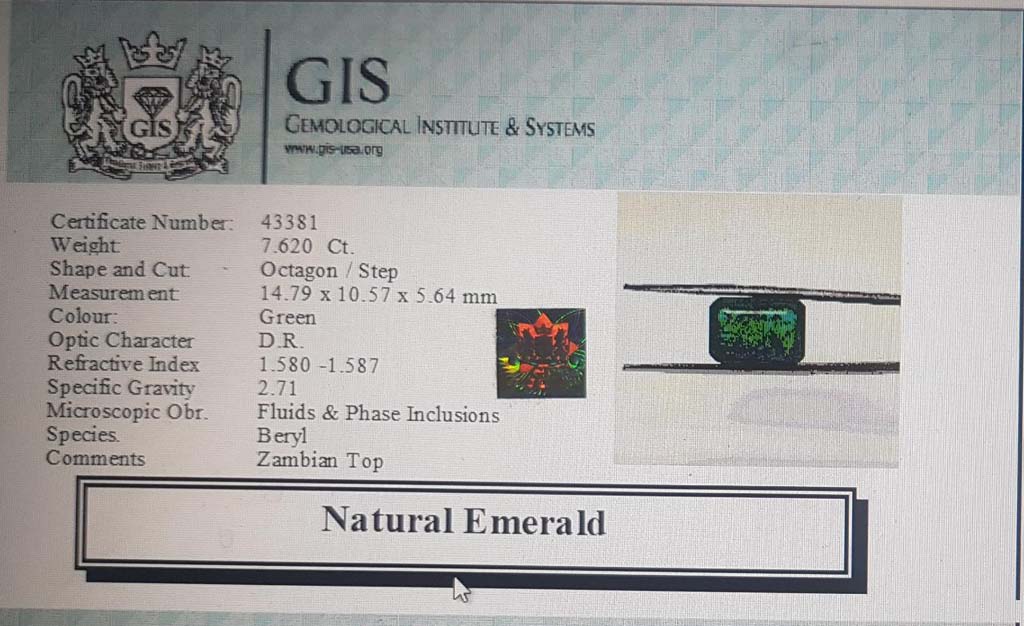 EMR12452 4 Emerald 7.62 Ct.