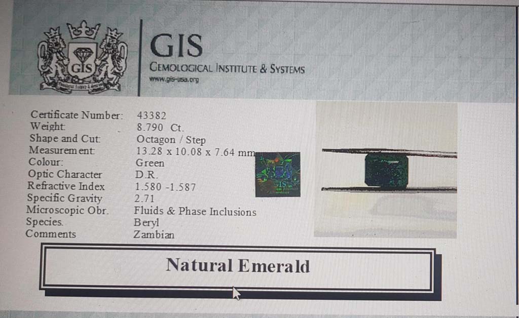 Emerald 8.79 Ct.