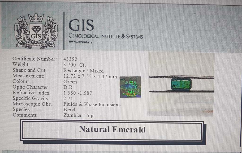EMR12463 4 Emerald 3.7 Ct.