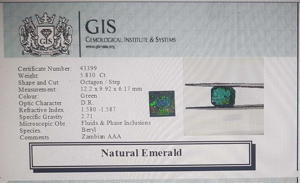 Emerald 5.83 Ct.