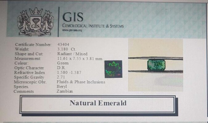 Emerald 3.18 Ct.