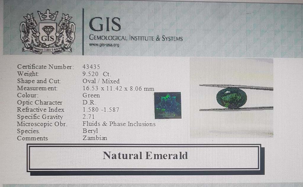 Emerald 9.52 Ct.