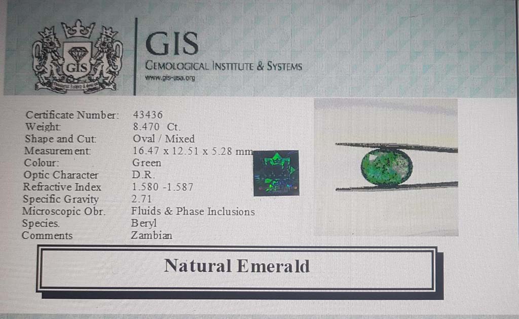 Emerald 8.47 Ct. 5 EMR12507 4 Emerald 8.47 Ct.