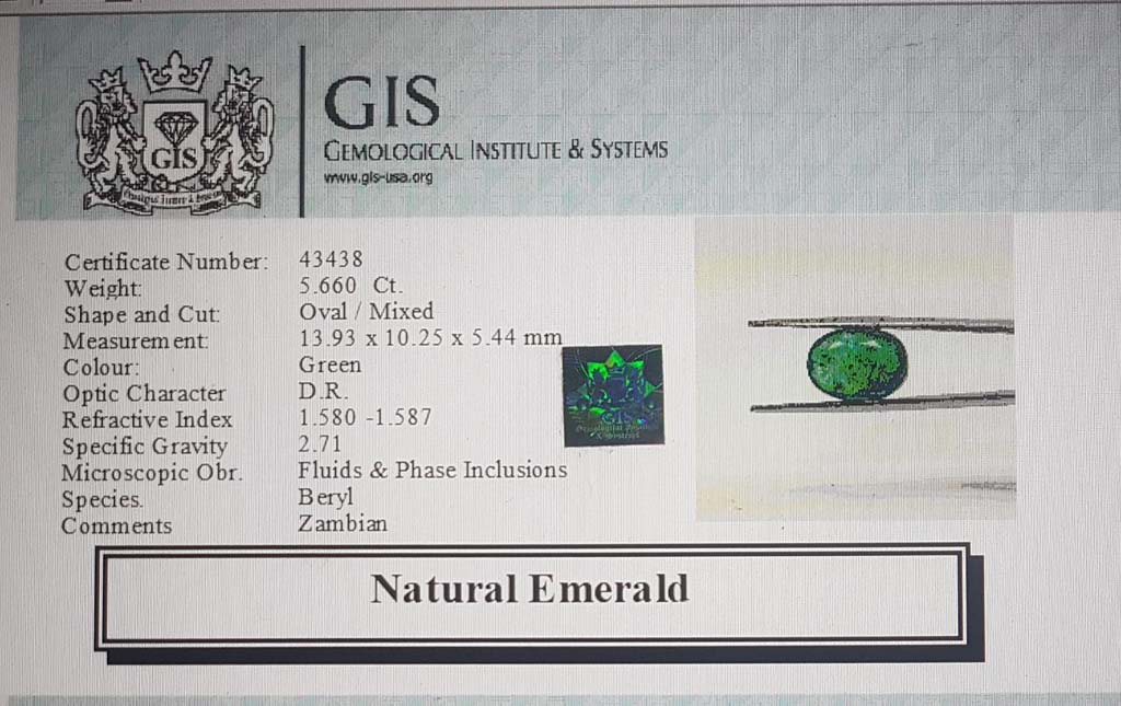 Emerald 5.66 Ct.