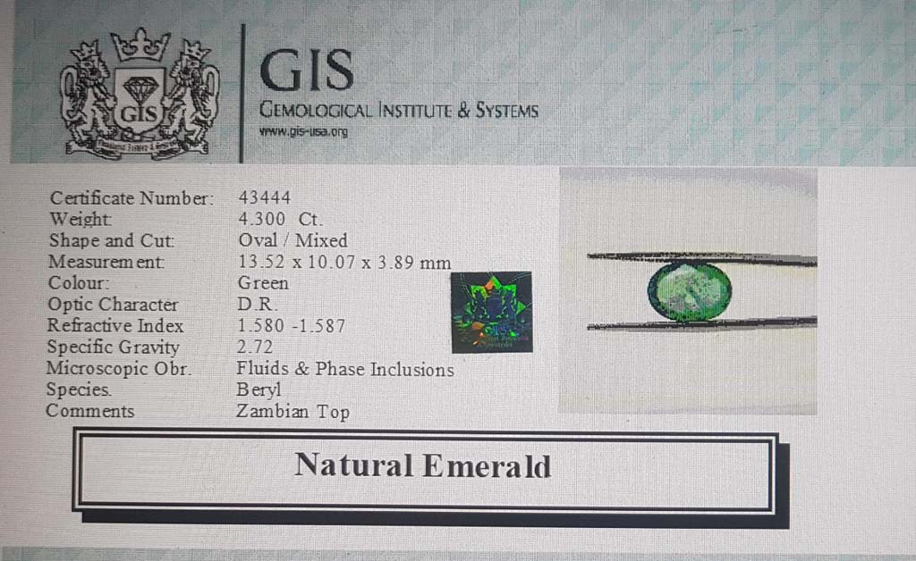 Emerald 4.3 Ct. 5 EMR12515 4 Emerald 4.3 Ct.