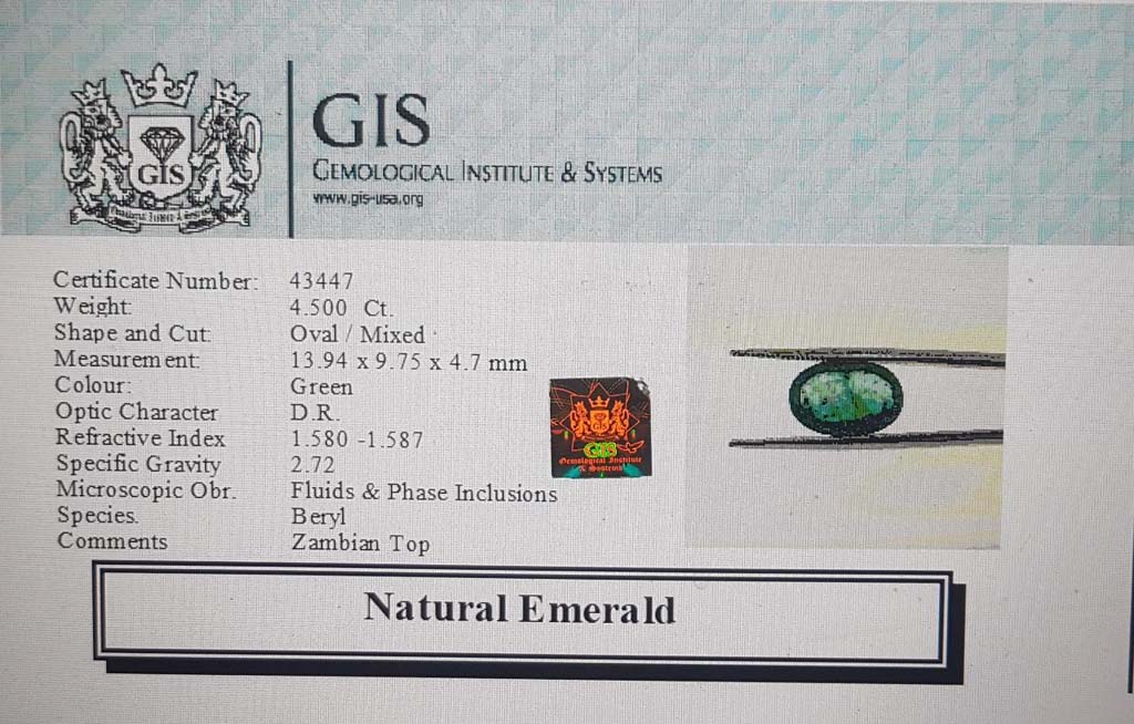 Emerald 4.5 Ct. 5 EMR12518 4 Emerald 4.5 Ct.