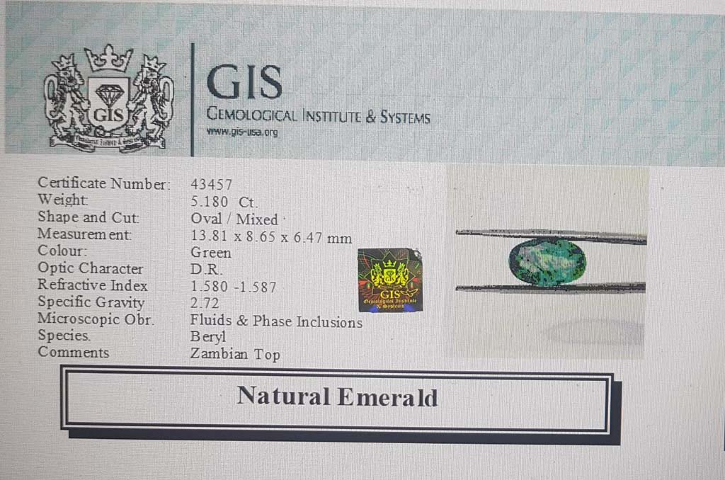 EMR12528 4 Emerald 5.18 Ct.