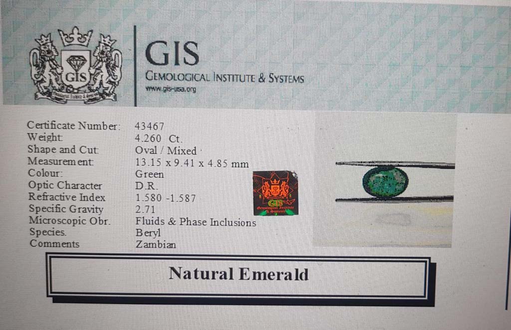 Emerald 4.26 Ct. 5 EMR12538 4 Emerald 4.26 Ct.