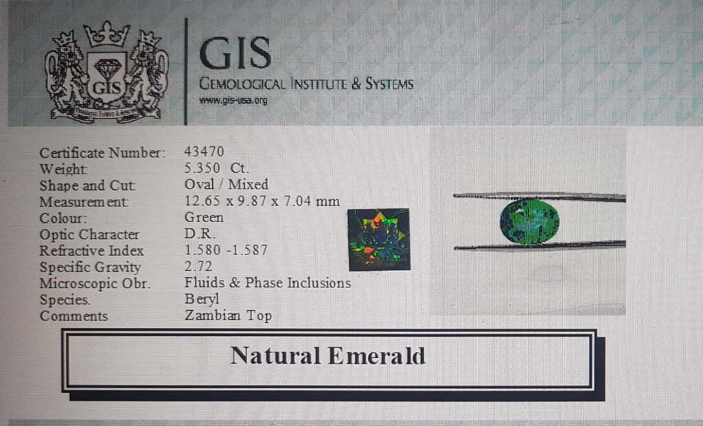 Emerald 5.35 Ct. 5 EMR12541 4 Emerald 5.35 Ct.