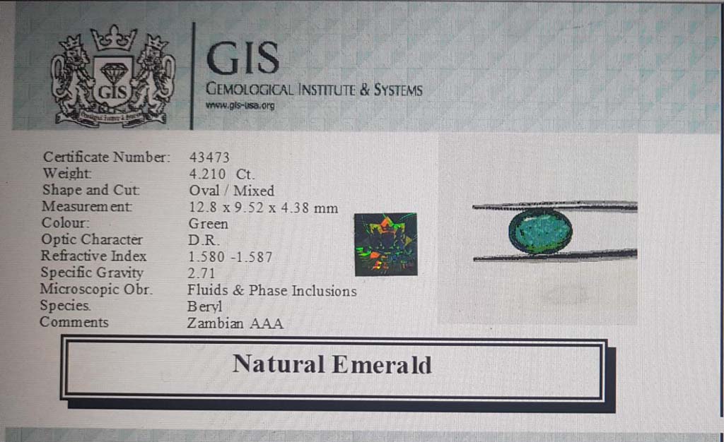 EMR12544 4 Emerald 4.21 Ct.