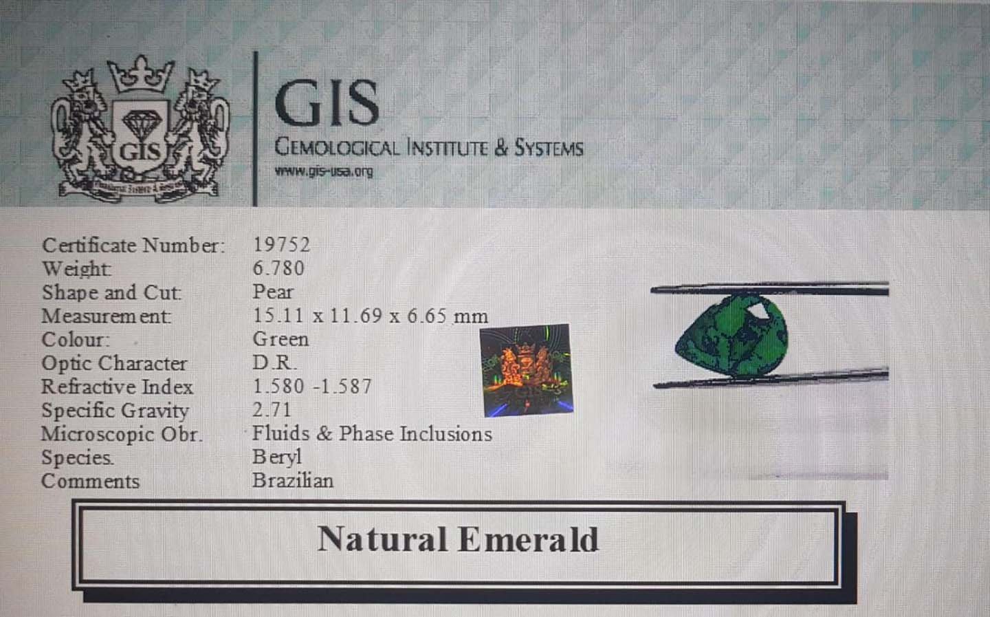 EMR7846 4 Emerald 6.78 Ct.