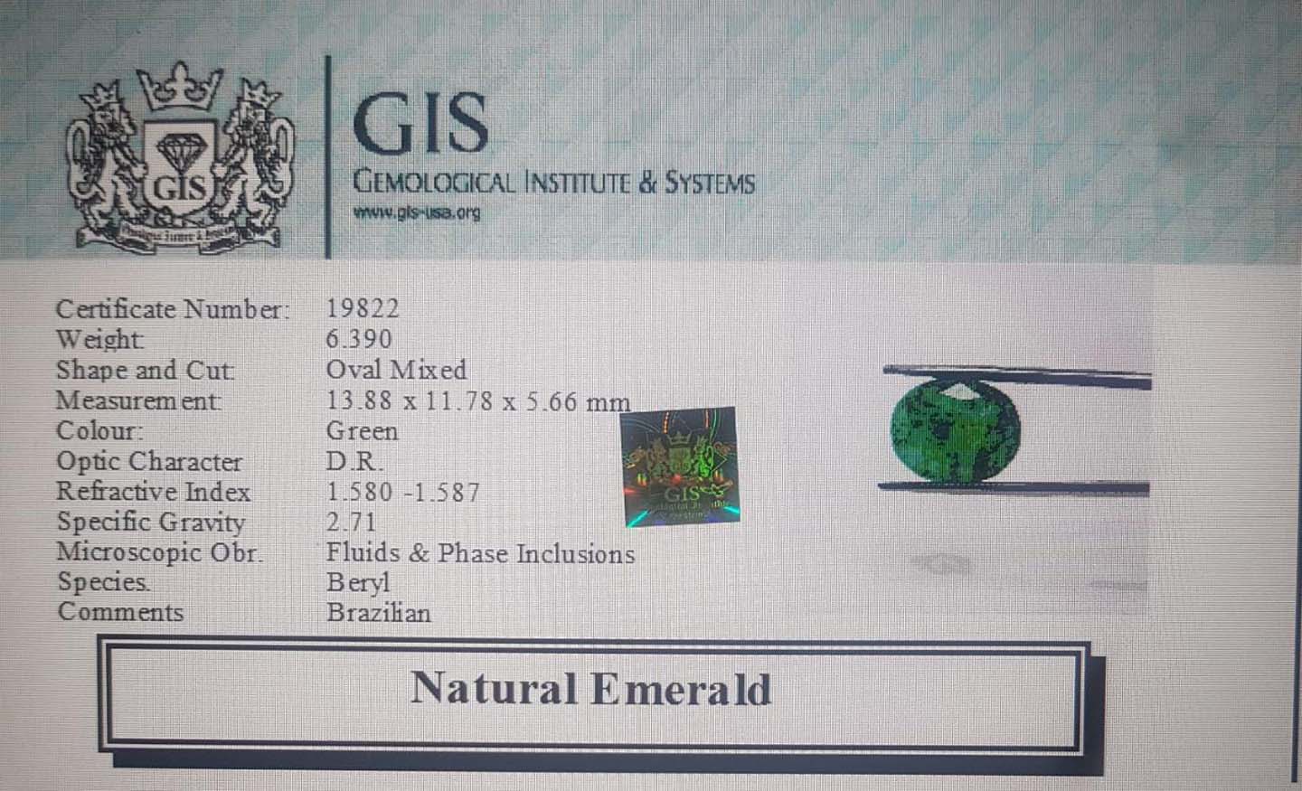 Emerald 6.39 Ct.
