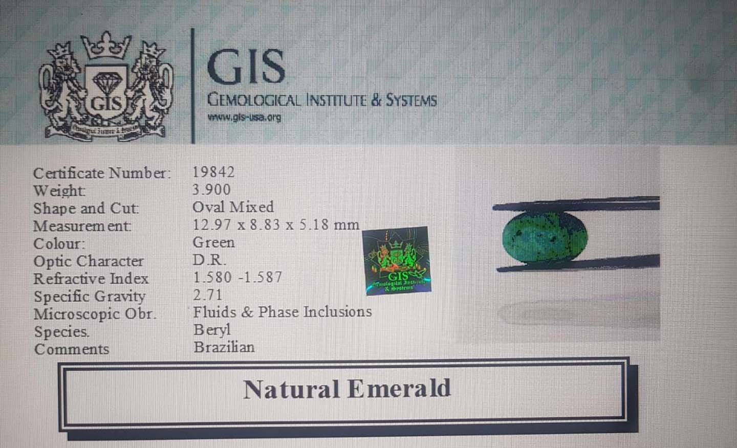 EMR7936 4 Emerald 3.9 Ct.