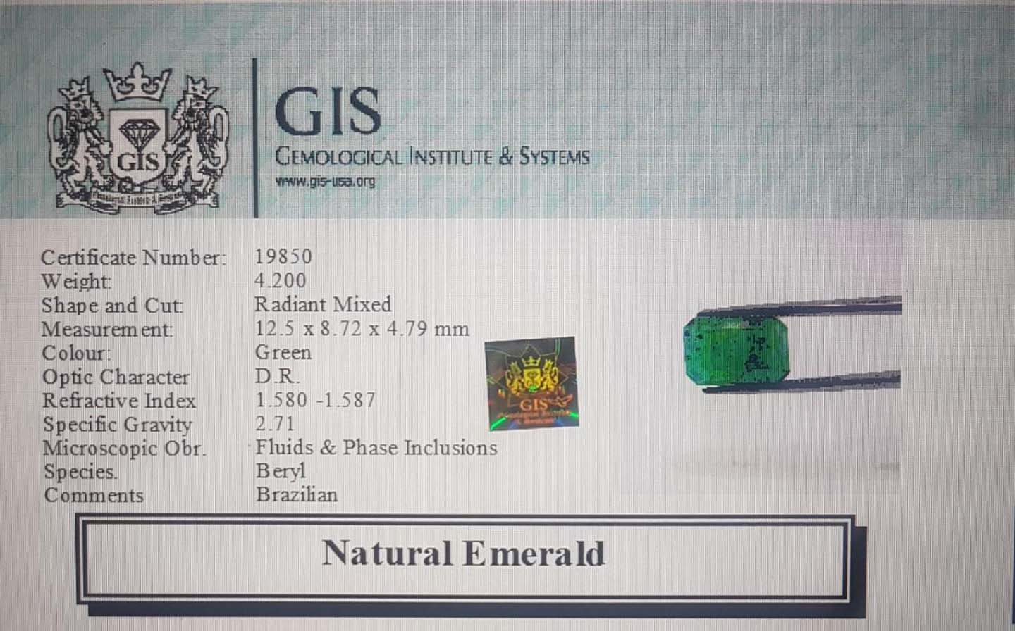 Emerald 4.2 Ct.