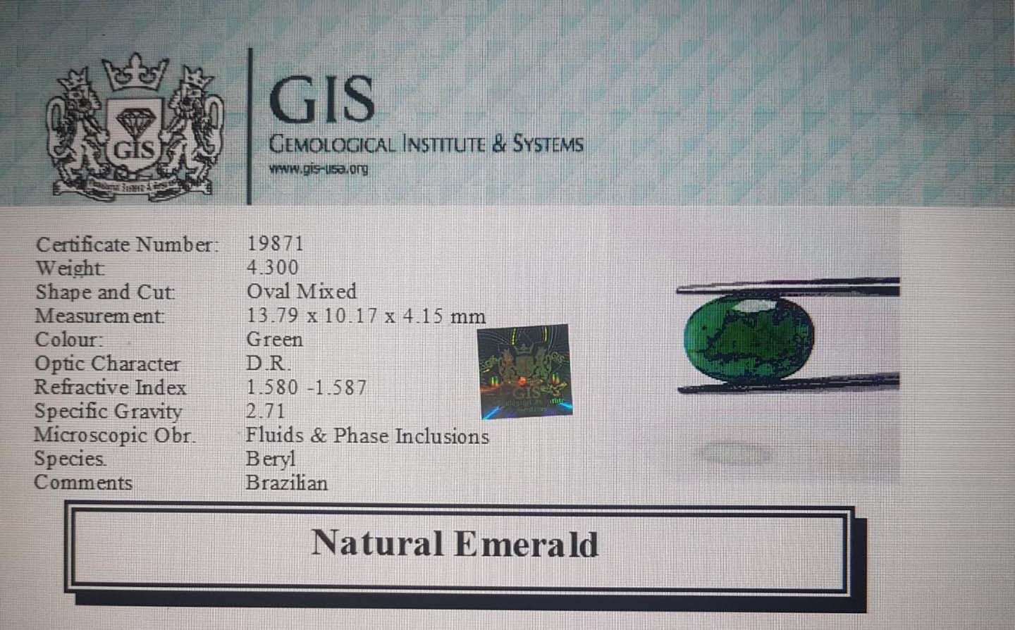Emerald 4.3 Ct.