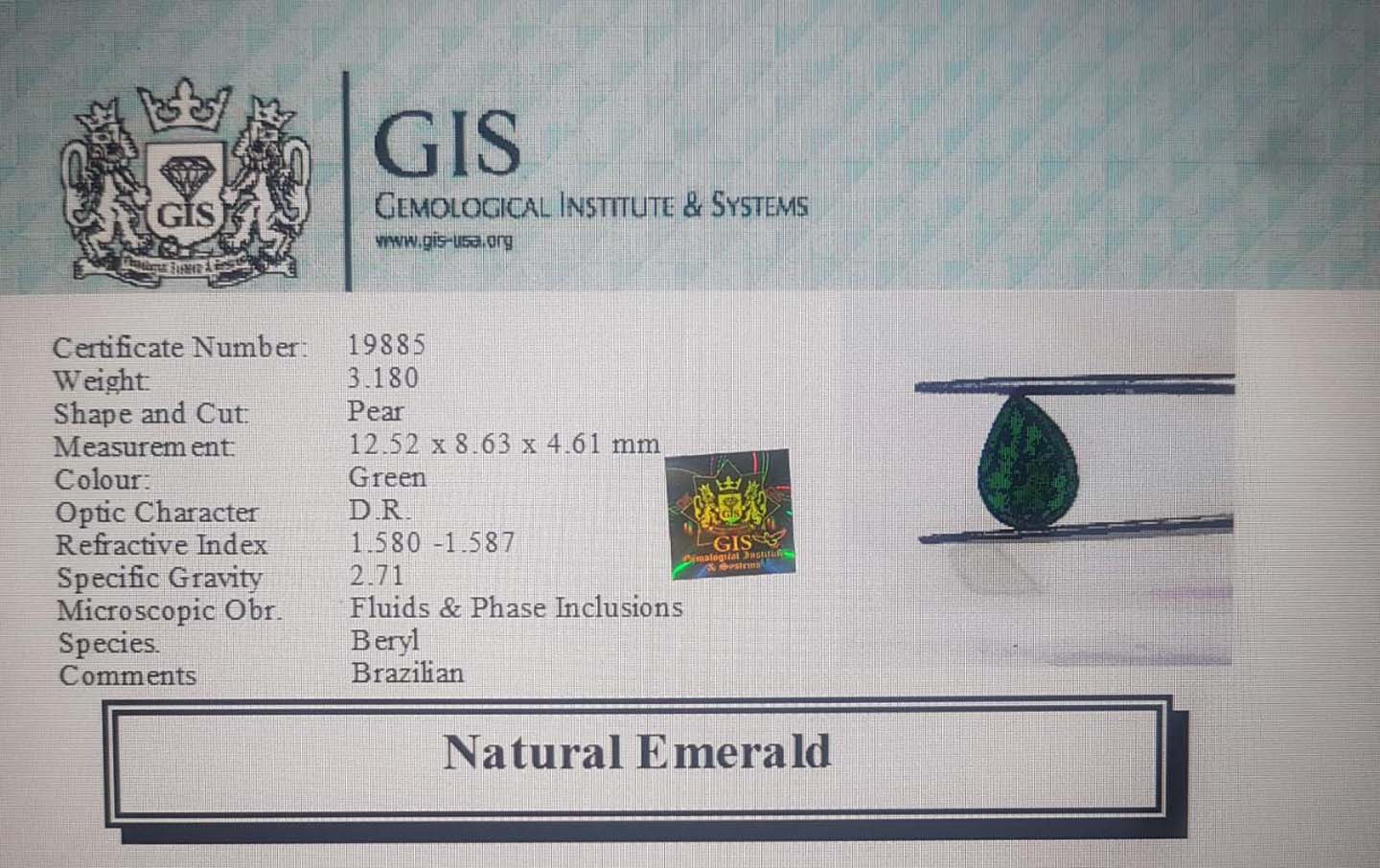 Emerald 3.18 Ct.