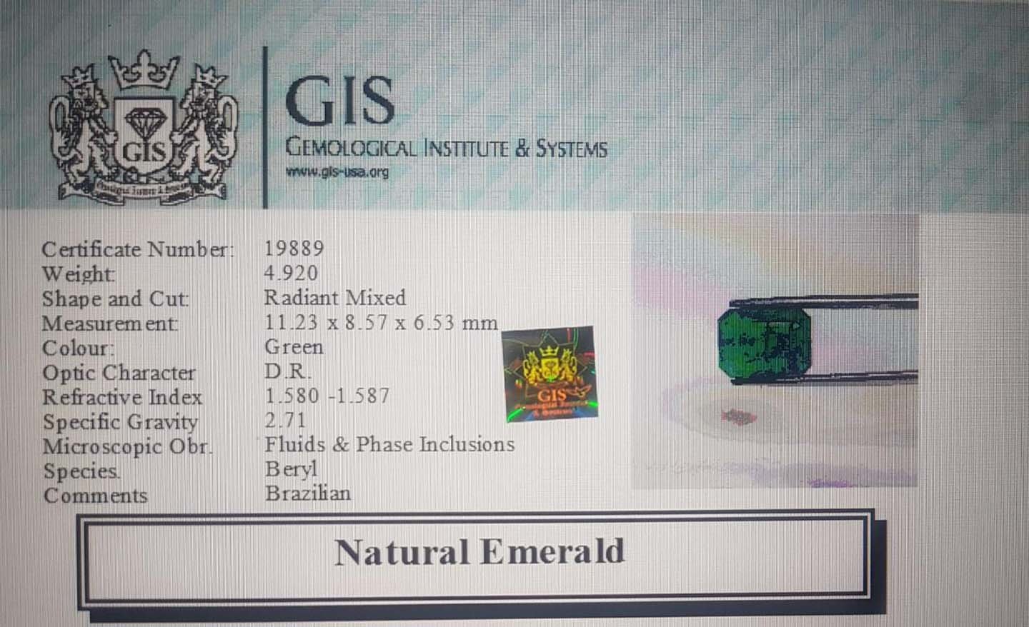 Emerald 4.92 Ct.