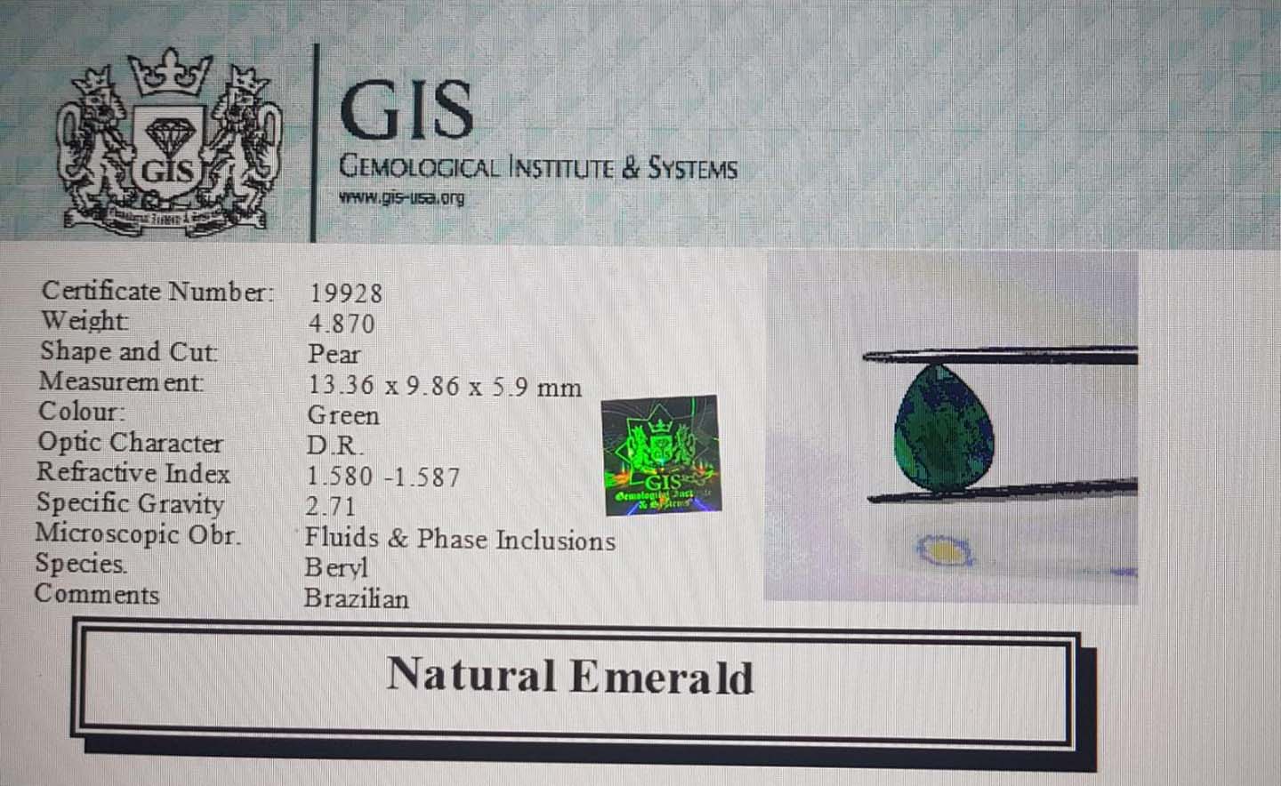 Emerald 4.87 Ct.