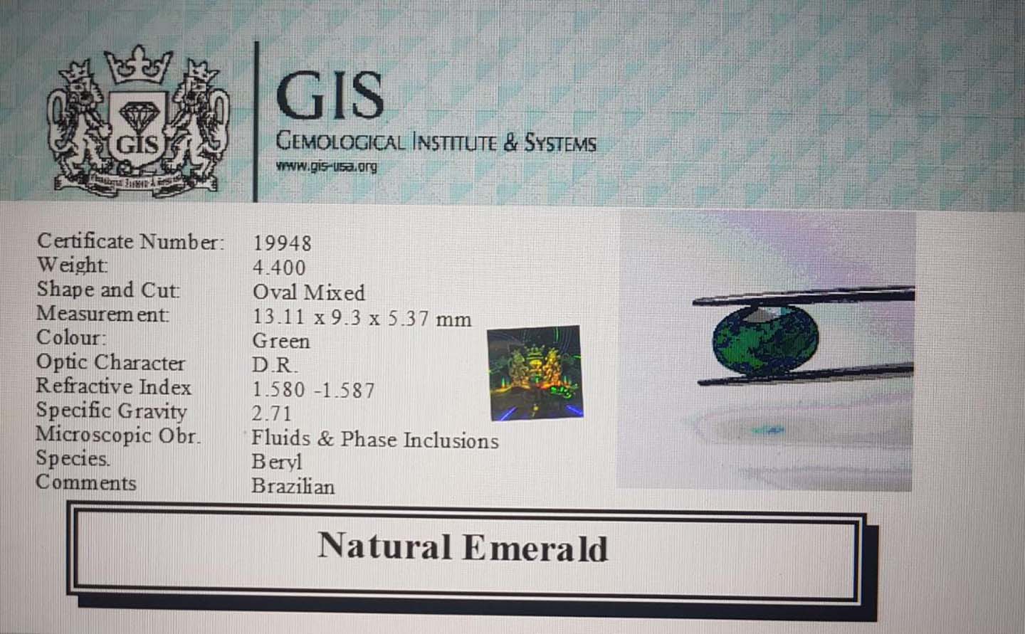 Emerald 4.4 Ct.