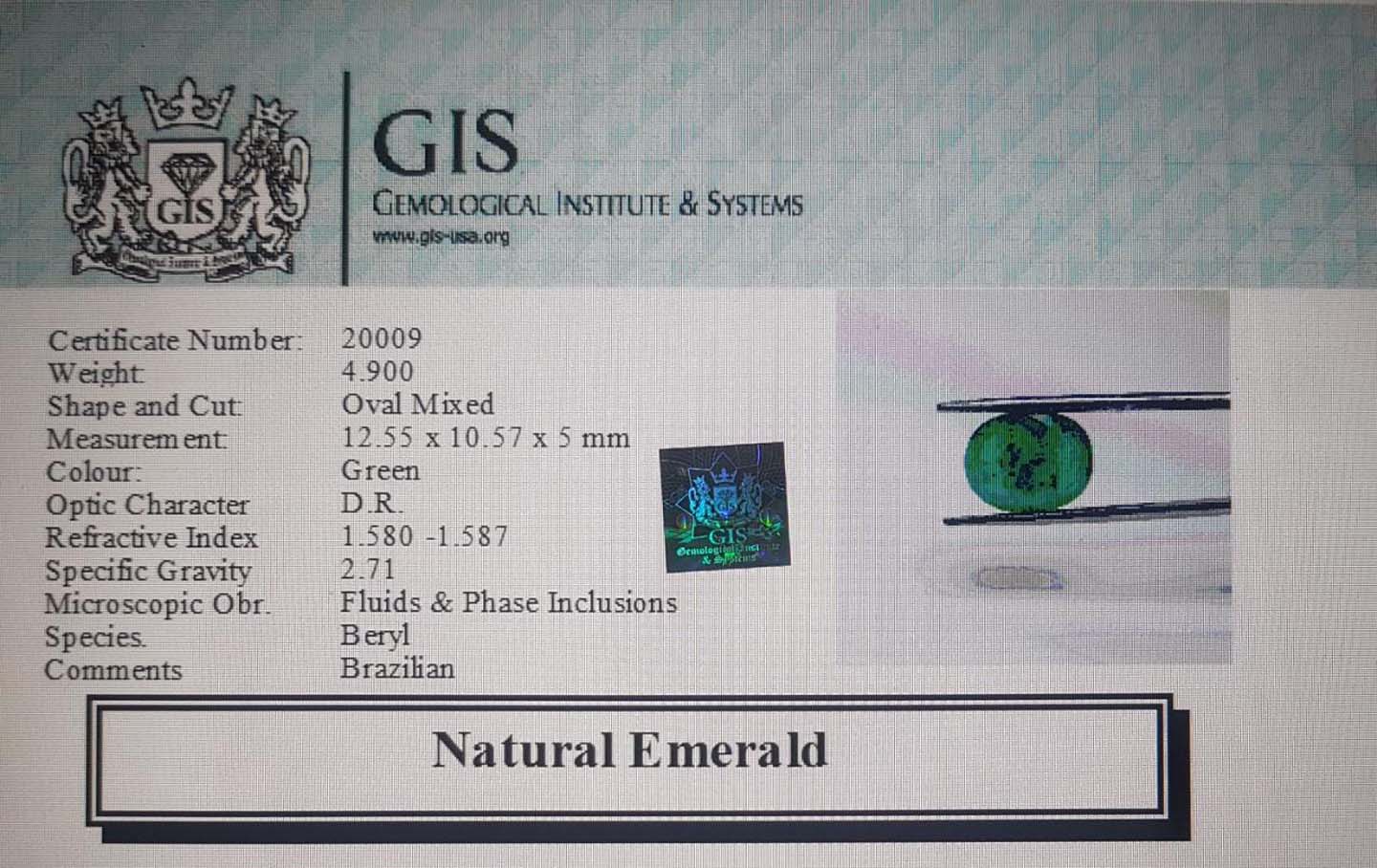 Emerald 4.9 Ct.