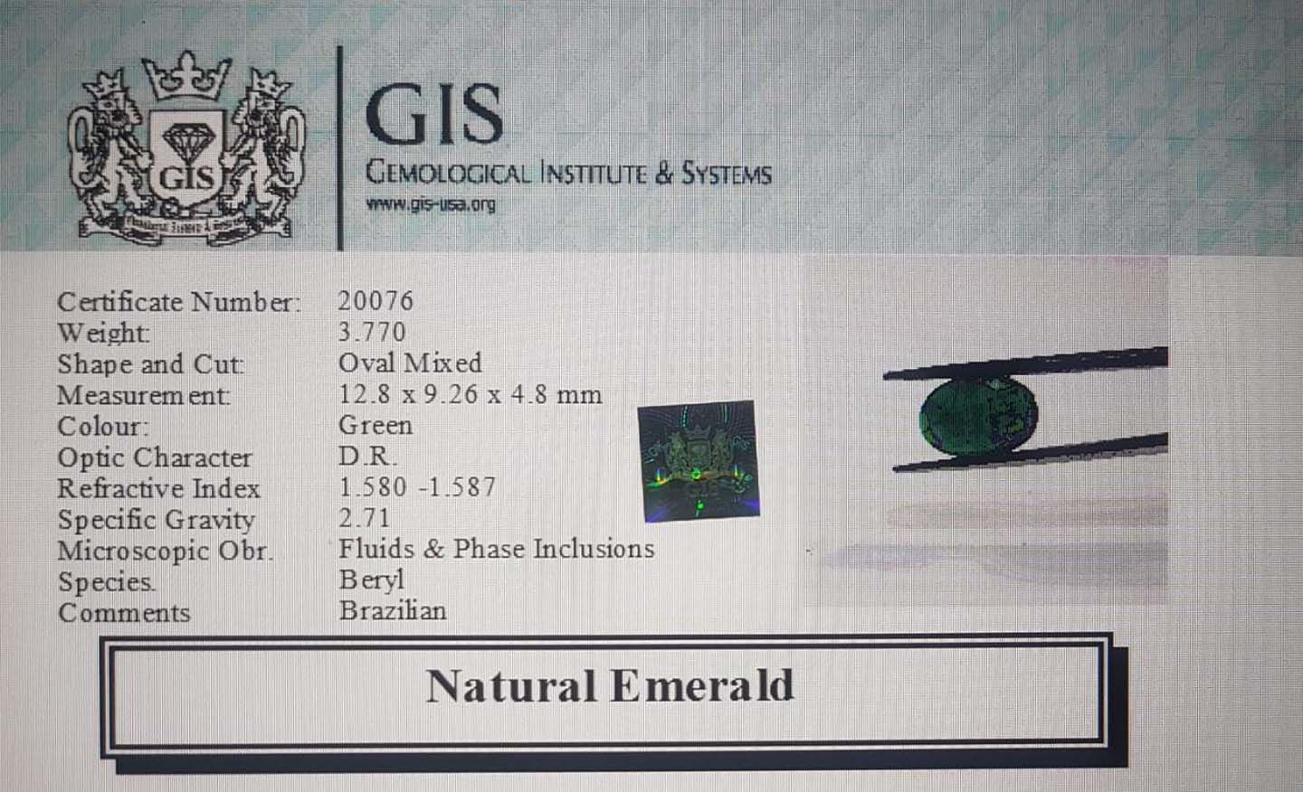 Emerald 3.77 Ct.