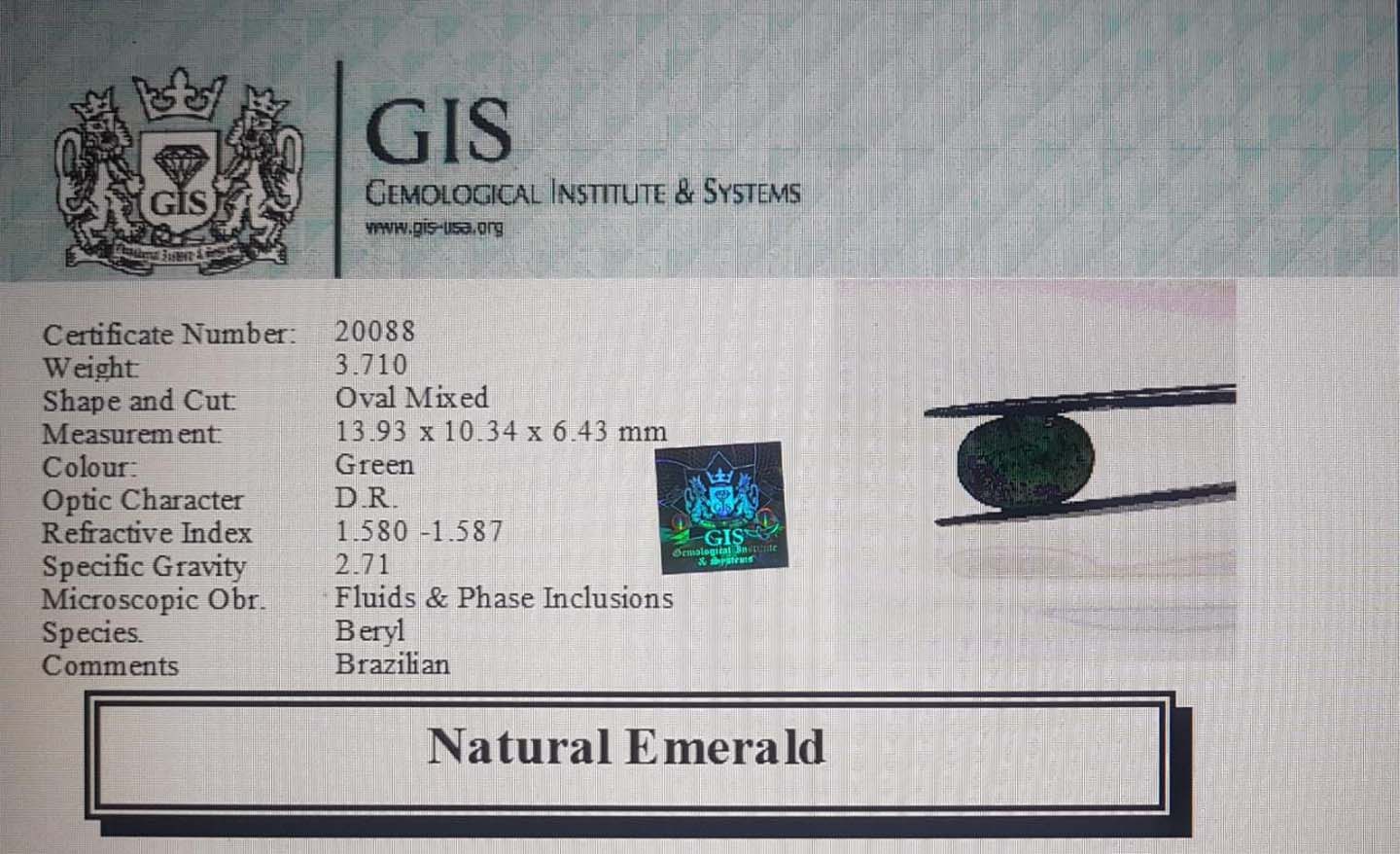 Emerald 3.71 Ct.