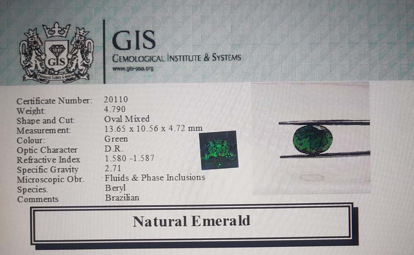 Emerald 4.79 Ct.