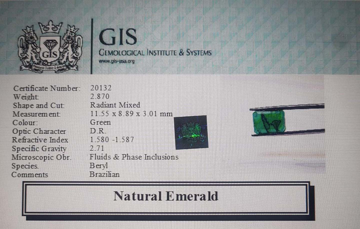 Emerald 2.87 Ct.