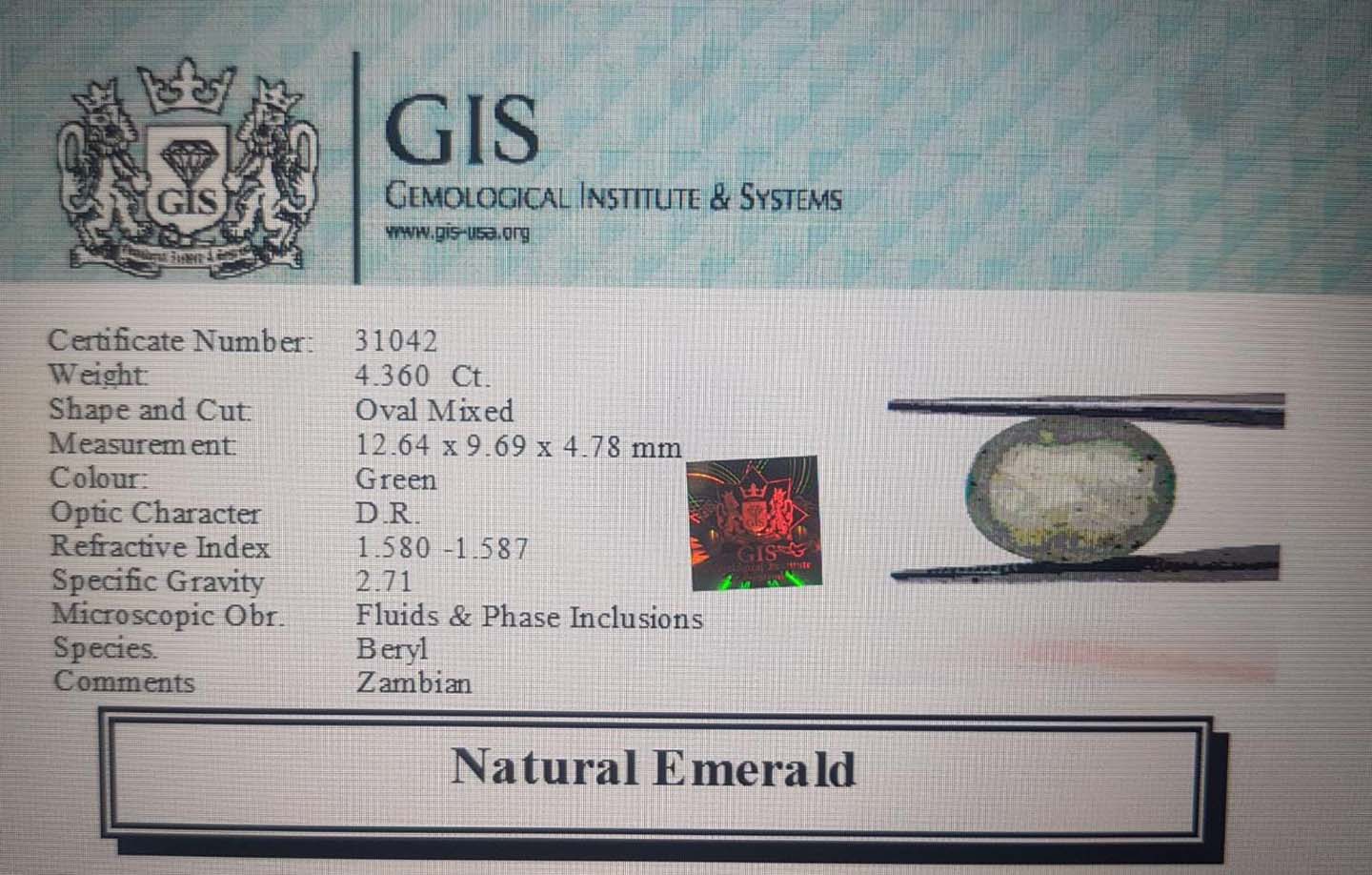 Emerald 4.36 Ct.