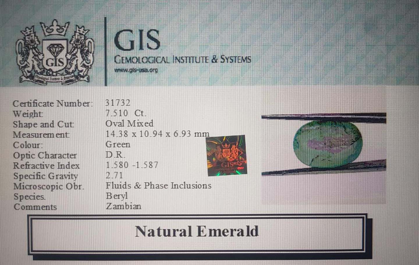 Emerald 7.51 Ct.