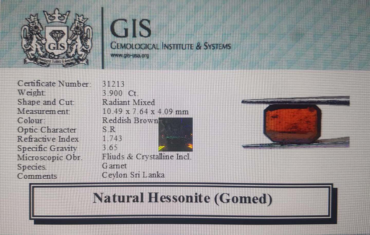 Hessonite (Gomed) 3.9 Ct.