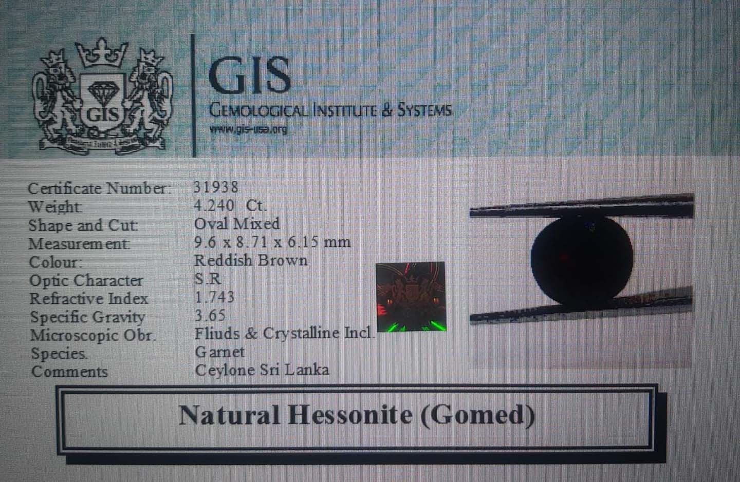 Hessonite (Gomed) 4.24 Ct. 5 GMD4327 4 Hessonite (Gomed) 4.24 Ct.