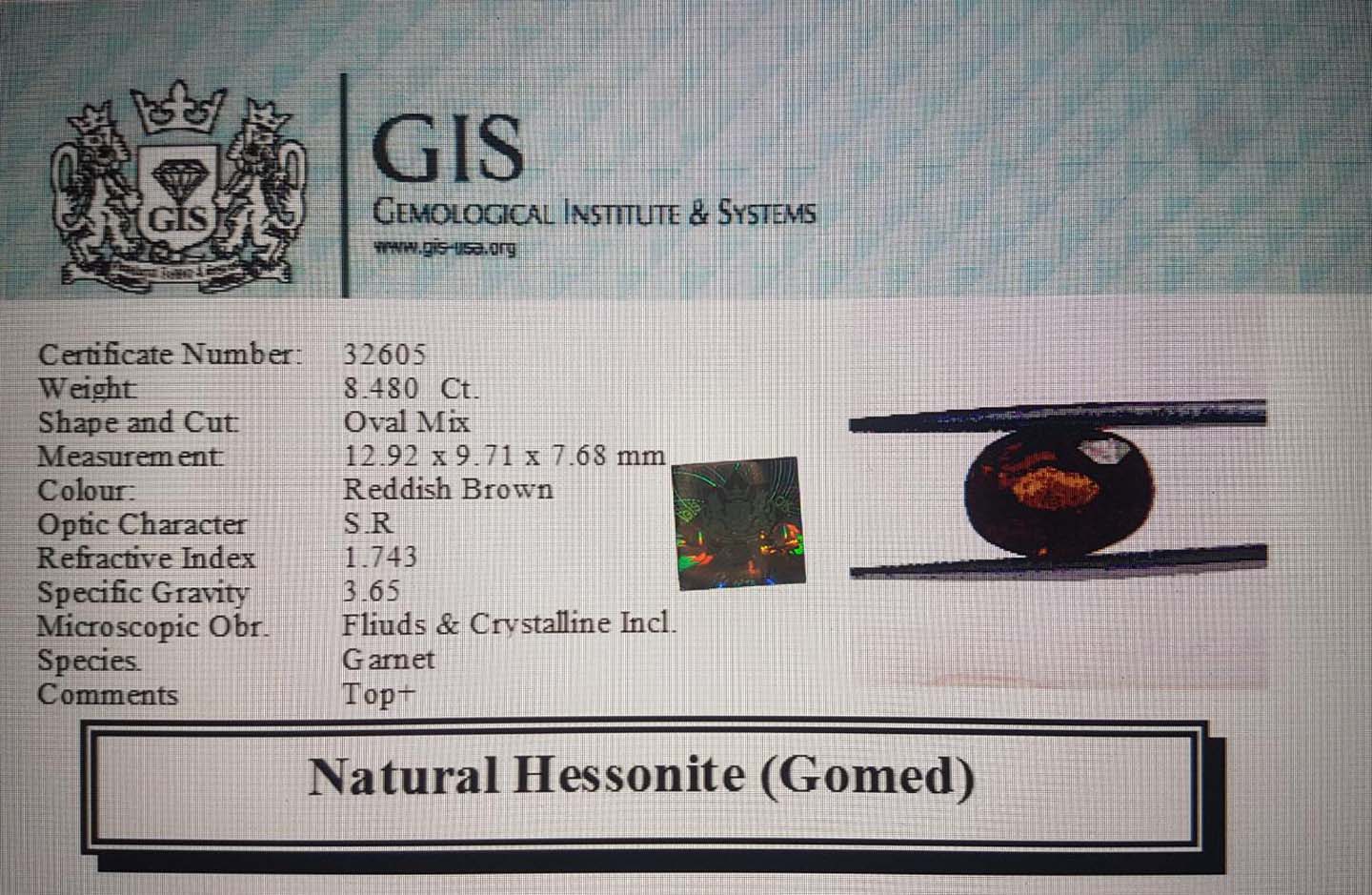 GMD4404 4 Hessonite (Gomed) 8.48 Ct.