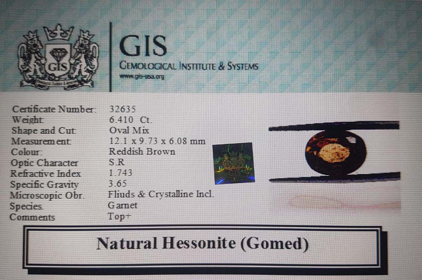 GMD4434 4 Hessonite (Gomed) 6.41 Ct.