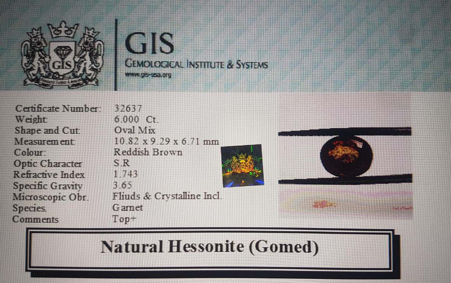 GMD4436 4 Hessonite (Gomed) 6 Ct.