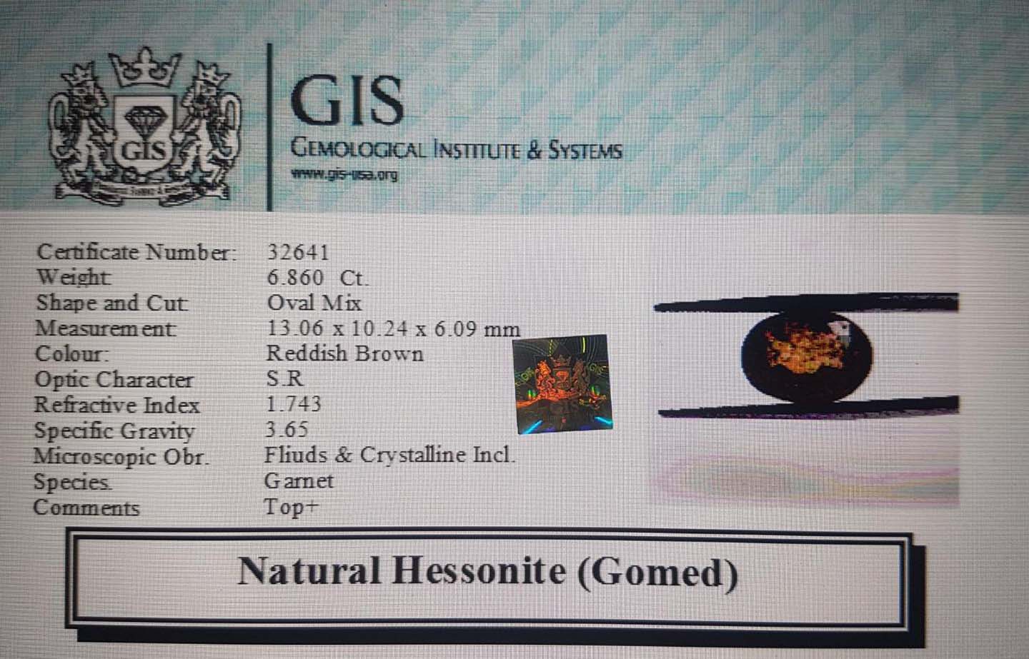 GMD4440 4 Hessonite (Gomed) 6.86 Ct.