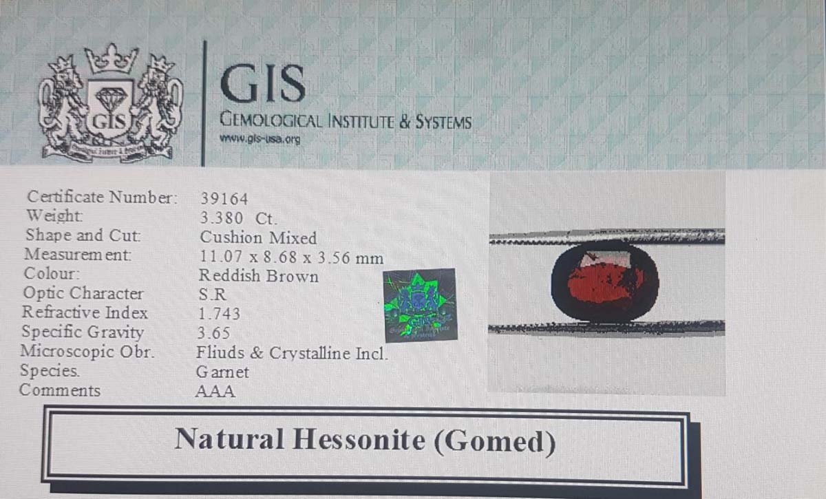 GMD4491 4 Hessonite (Gomed) 3.38 Ct.