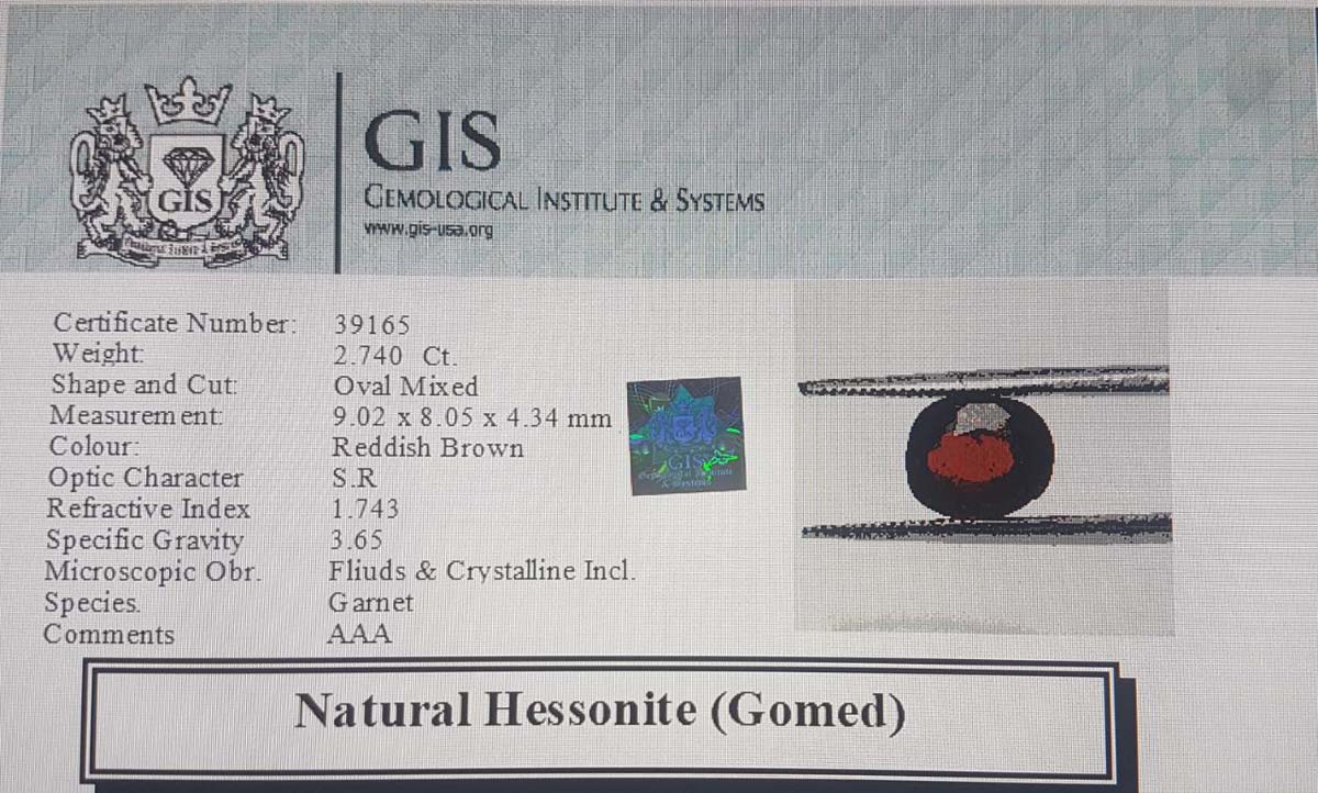 GMD4492 4 Hessonite (Gomed) 2.74 Ct.