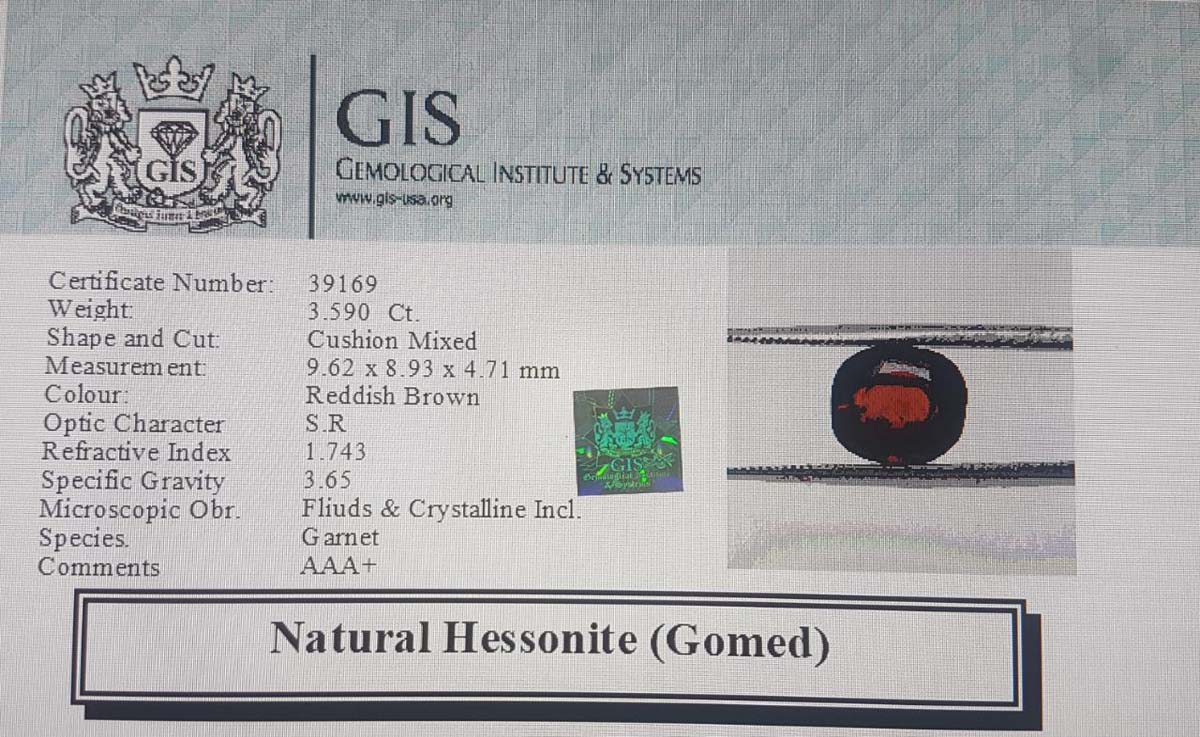 Hessonite (Gomed) 3.59 Ct. 5 GMD4496 4 Hessonite (Gomed) 3.59 Ct.