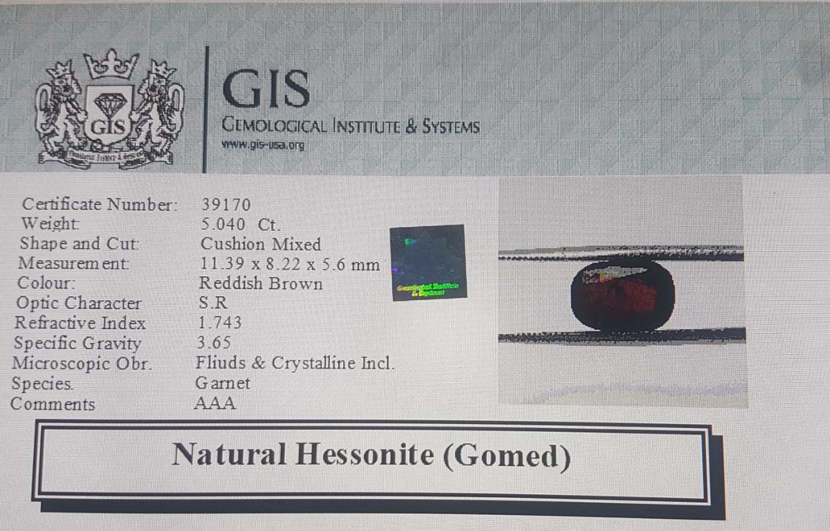 GMD4497 4 Hessonite (Gomed) 5.04 Ct.