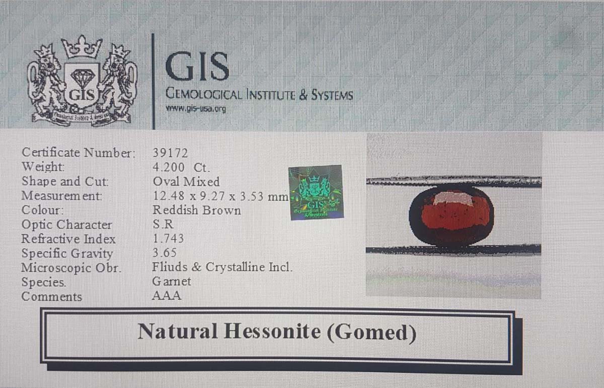GMD4499 4 Hessonite (Gomed) 4.2 Ct.