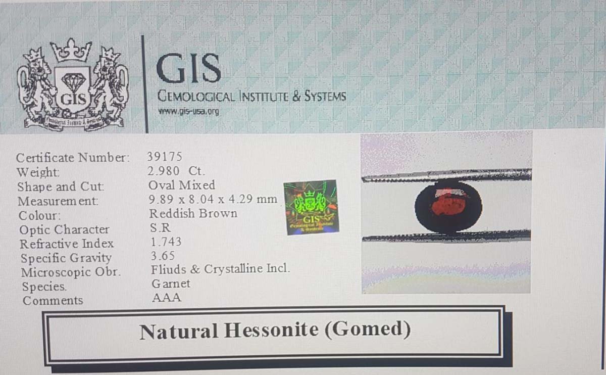 GMD4502 4 Hessonite (Gomed) 2.98 Ct.