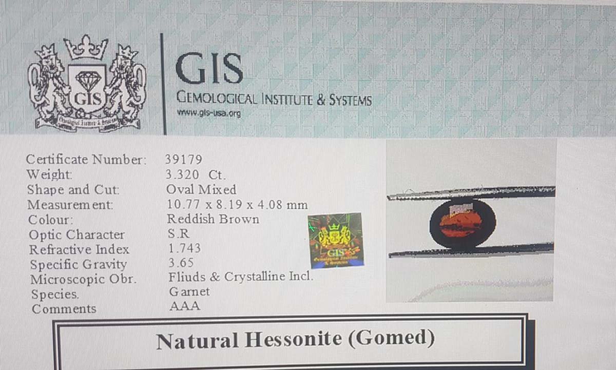 GMD4506 4 Hessonite (Gomed) 3.32 Ct.